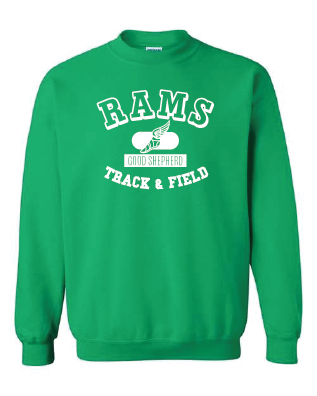Good Shepherd Track and Field Green Crew Neck Sweatshirt