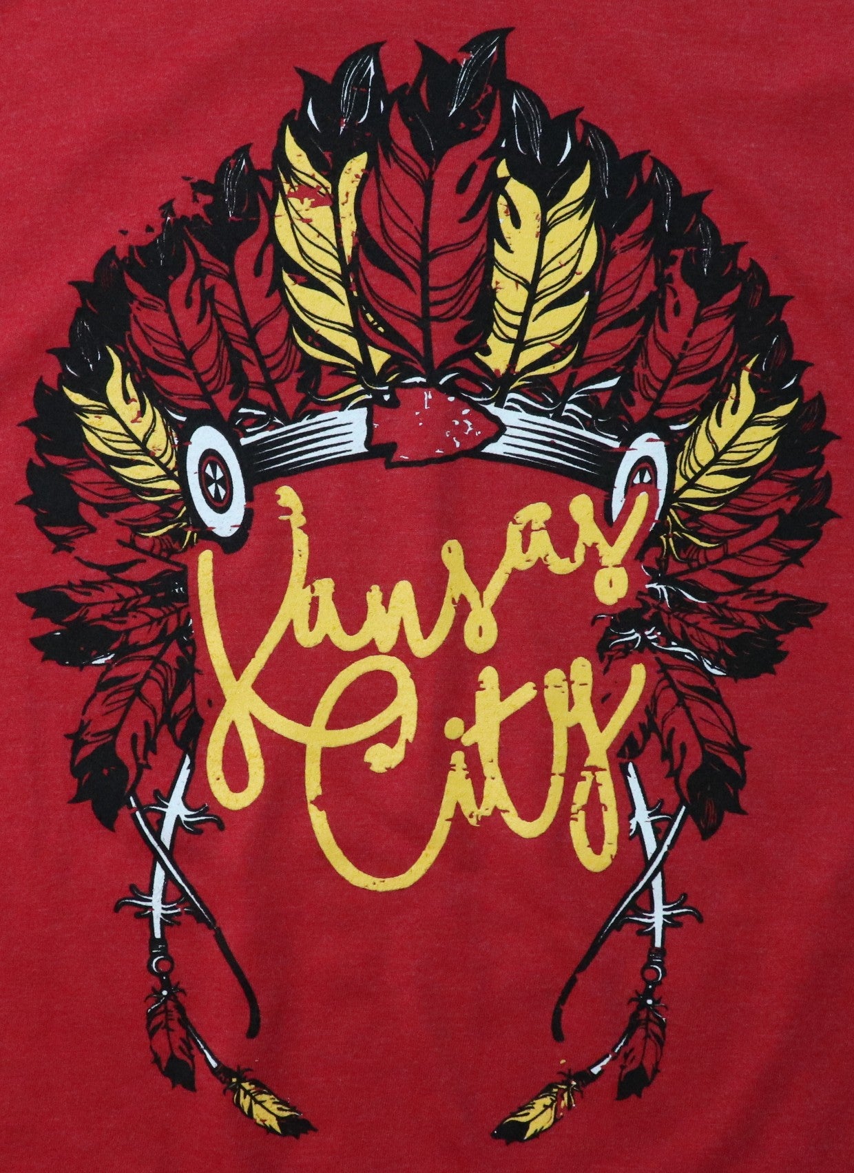 Boho Headress T-shirt on Heather Red