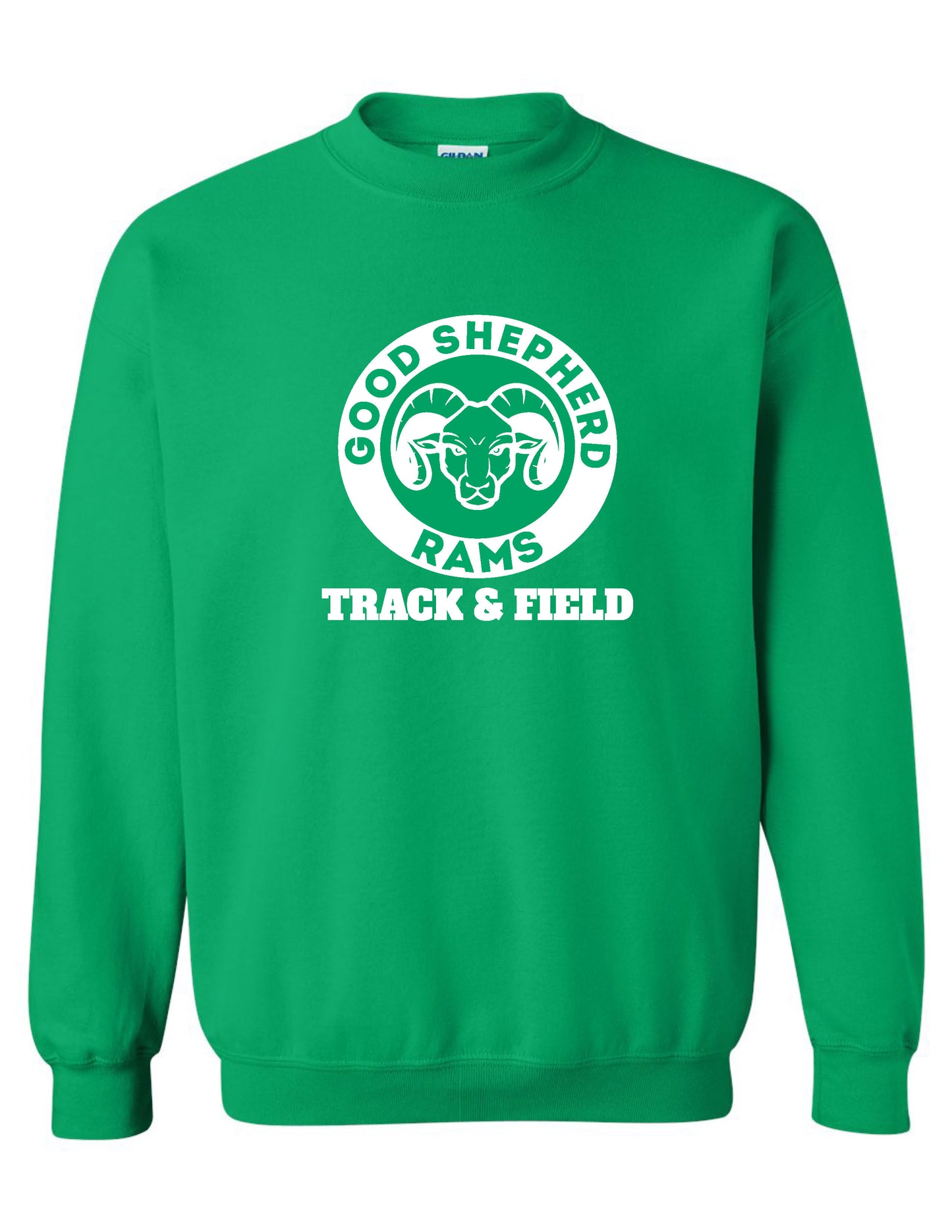 Good Shepherd Track and Field IRISH GREEN CREW NECK SWEATSHIRT