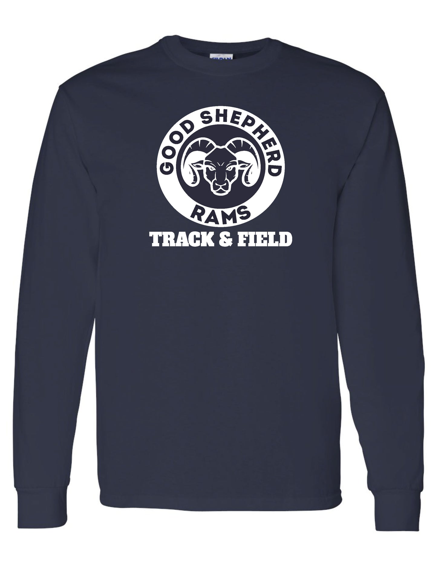 Good Shepherd Track and Field LONG SLEEVE T-SHIRT NAVY