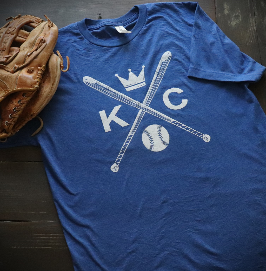 KC Baseball Crossed Bats KC Shirts