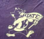 K-State Flag Willie V-Neck Short Sleeve T-Shirt