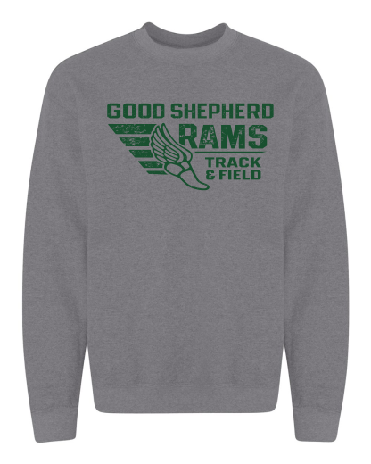 Gray Winged Foot Track Crew Sweatshirt - KC Shirts