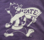 K-State Heather Purple Flag Willie Crew Neck Sweatshirt