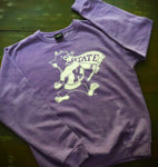 K-State Heather Purple Flag Willie Crew Neck Sweatshirt