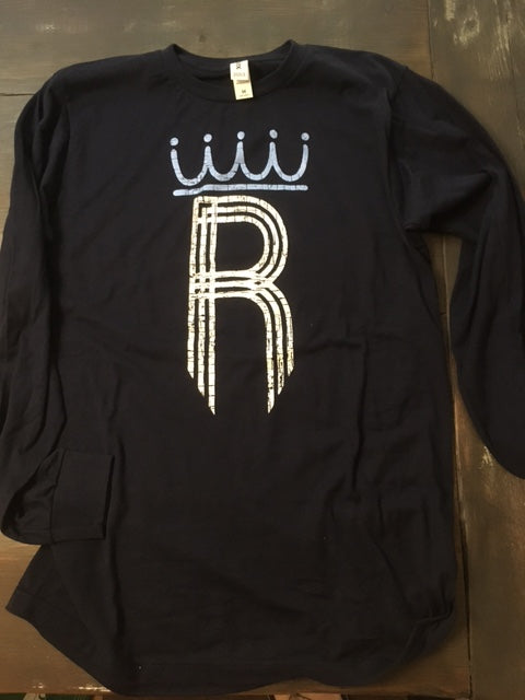 Waterfall Baseball Long Sleeve on Navy