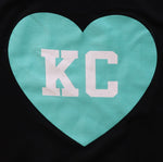 Teal Heart with white KC