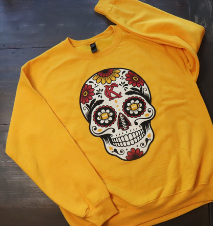 Gold Sugar Skull Sweatshirt