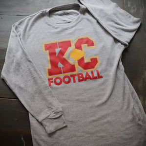 Kansas City Football Light Gray Thermal Long Sleeve