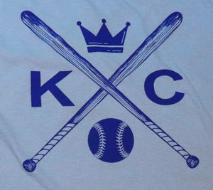Light Blue KC Baseball Crossed Bats