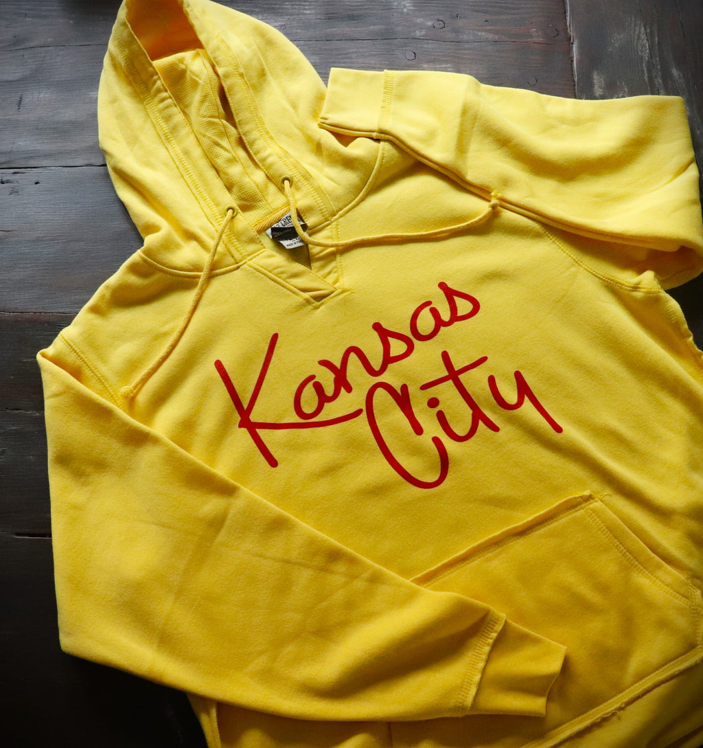 Kansas City Script Yellow Hoodie