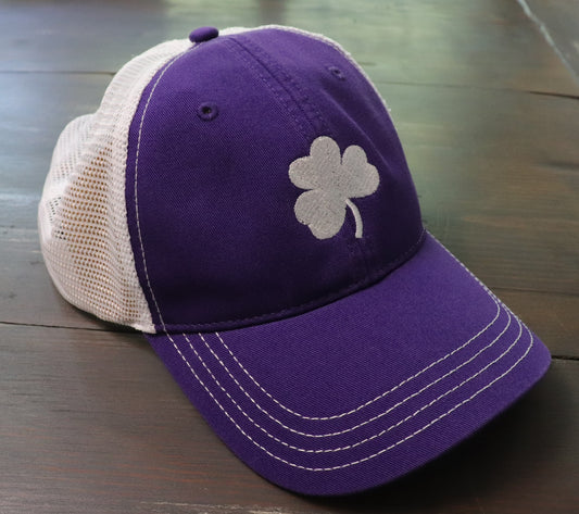 Purple hat with shamrock