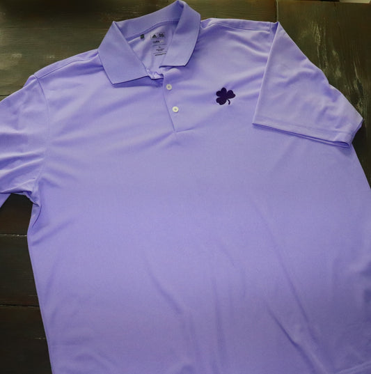 Adidas Lavender Polo with Shamrock