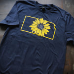 Kansas Sunflower - Navy T-Shirt