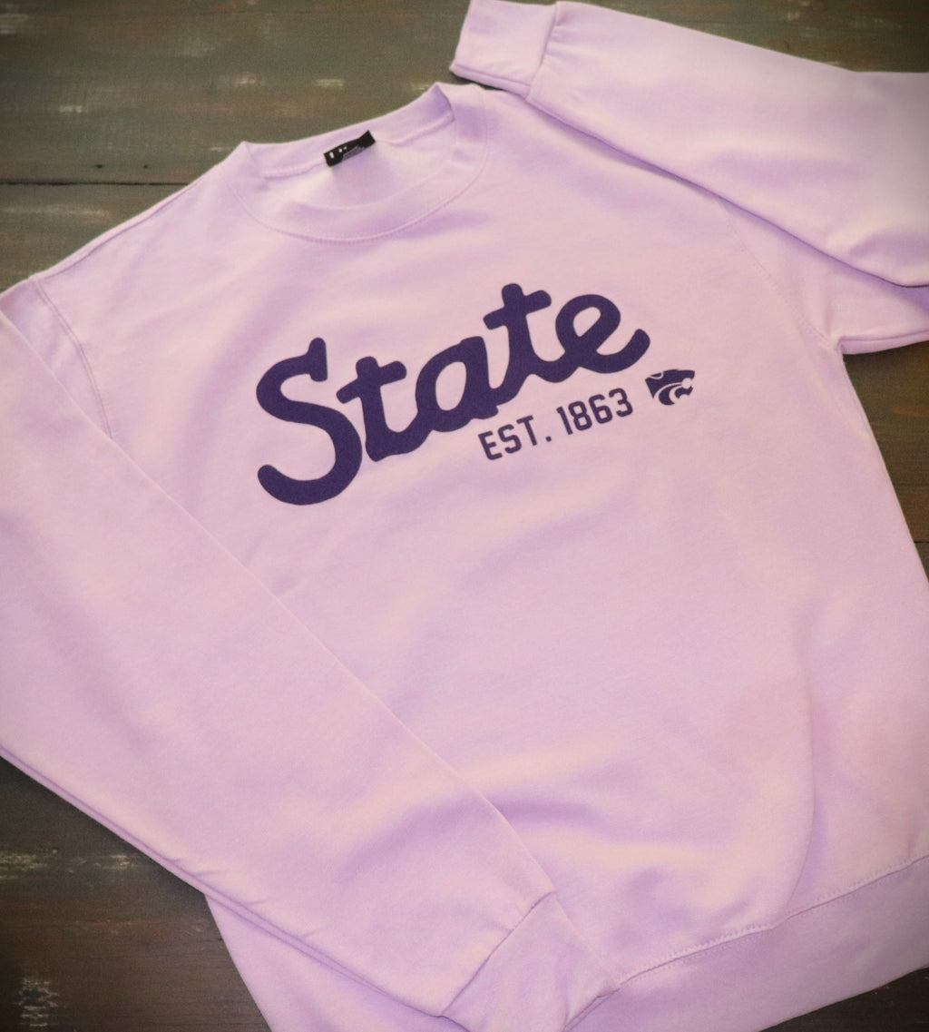 K State Lavender Crew Neck Sweatshirt OVERSIZED k-state-lavender-crew-neck-sweatshirt-oversized