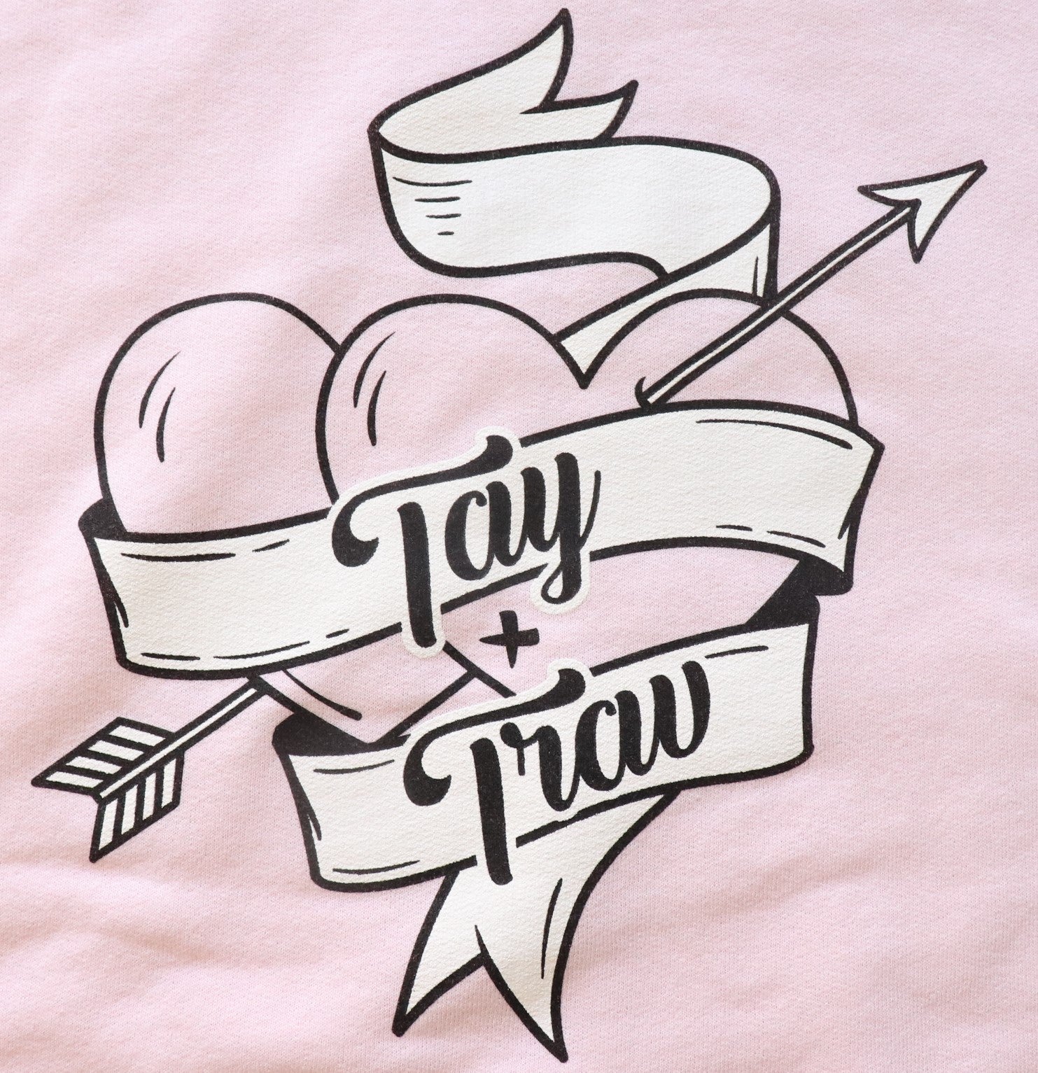 Tay and Trav Hearts Crew Neck Sweatshirt