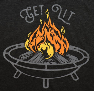 Get Lit - Fire Pit! Baseball Sleeve