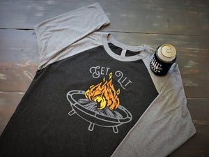 Get Lit - Fire Pit! Baseball Sleeve