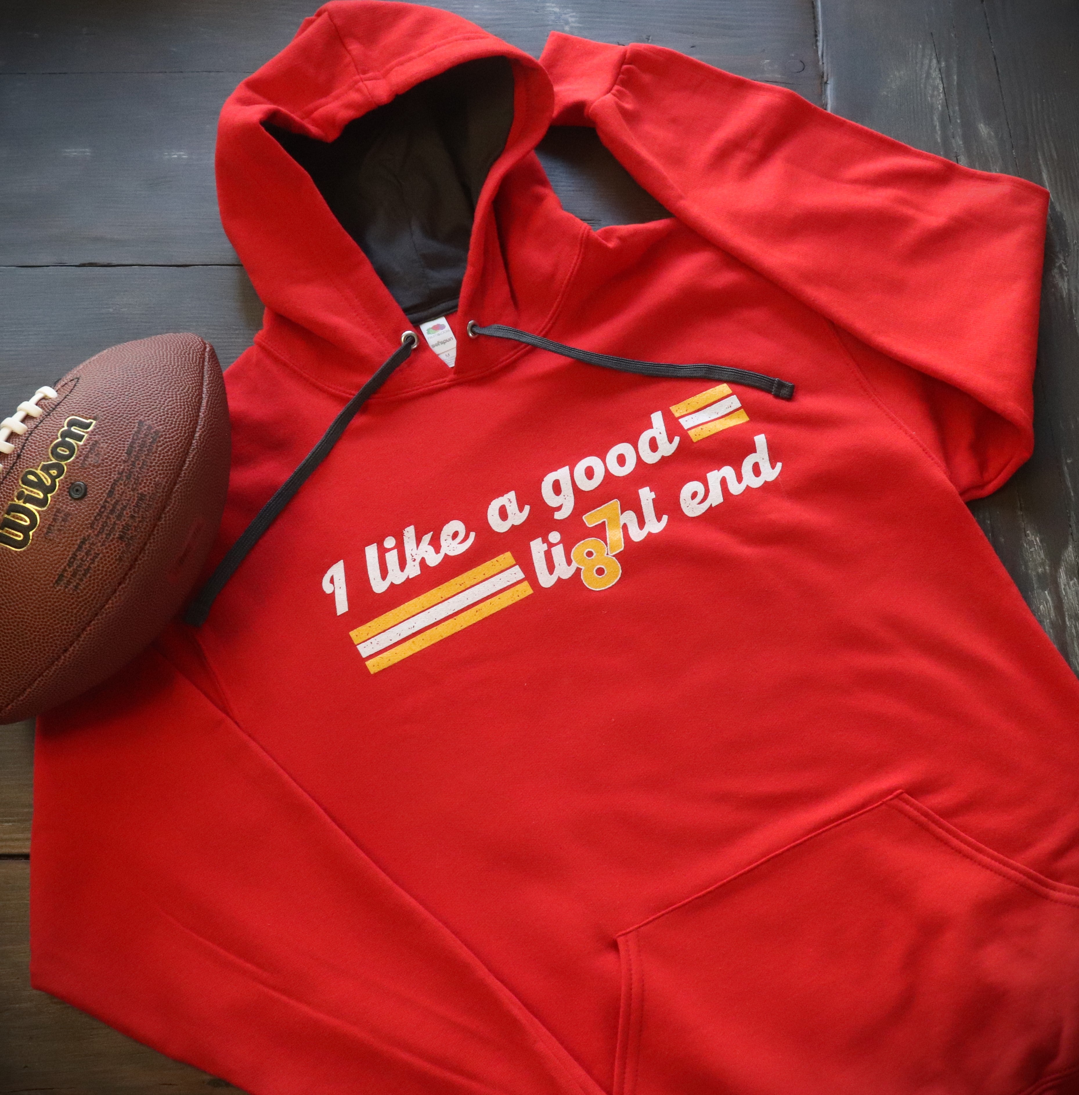 I Like A Good Tight End Red Hoodie