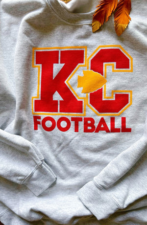 Kansas City Football Ash Crew Sweatshirt