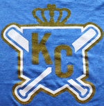 GLITTER  Crown and Crossed Bats Crew Neck T-Shirt