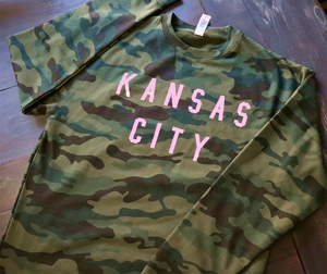 Kansas City Camo Sweatshirt with PINK INK