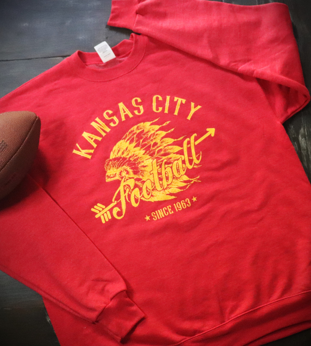 NEW Kansas City Football Headdress Sweatshirt