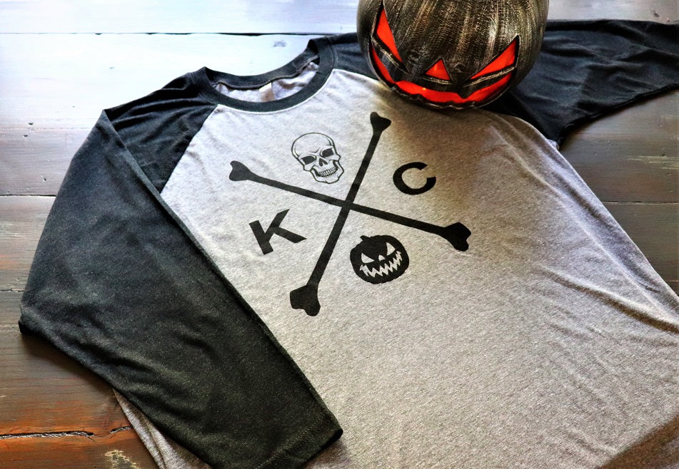 KC Skull and Bones Baseball Tee - KC Shirts