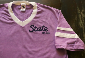 K-State Lavender V-Neck State T-Shirt
