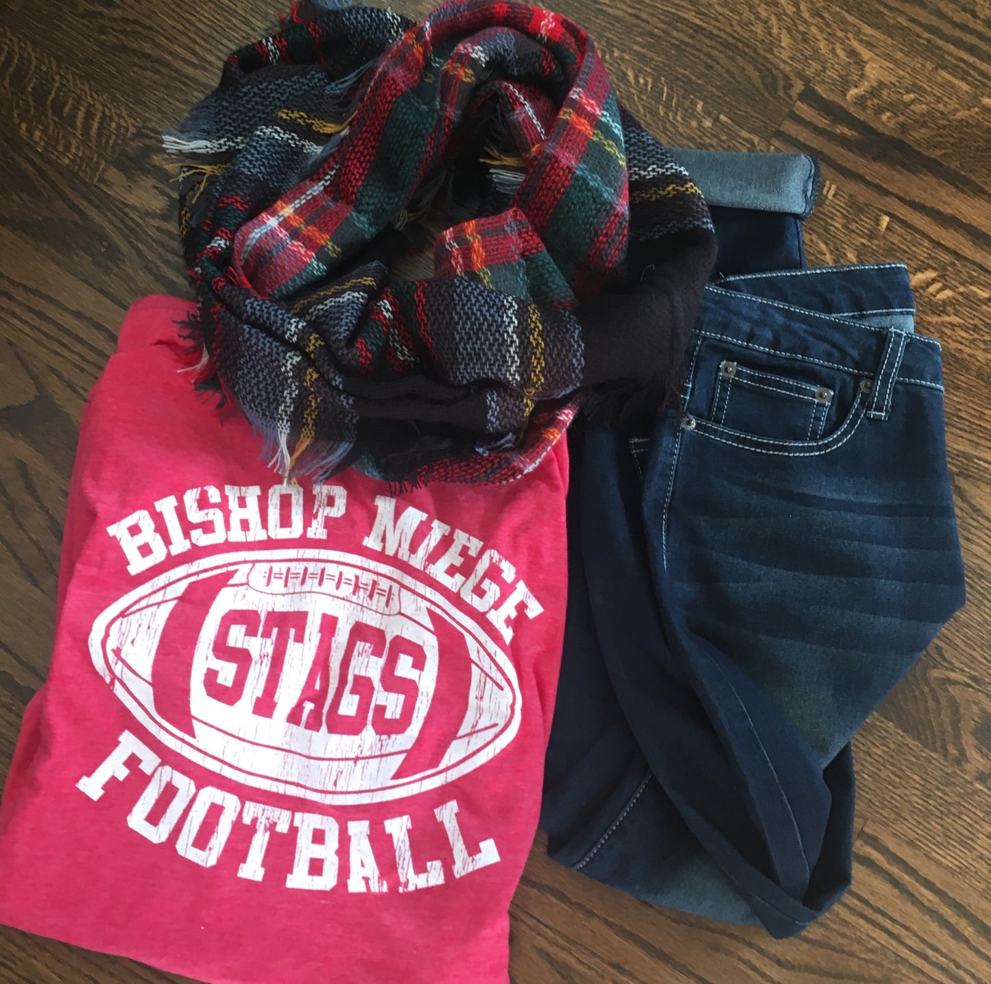 Bishop Miege Football Red Tee - KC Shirts