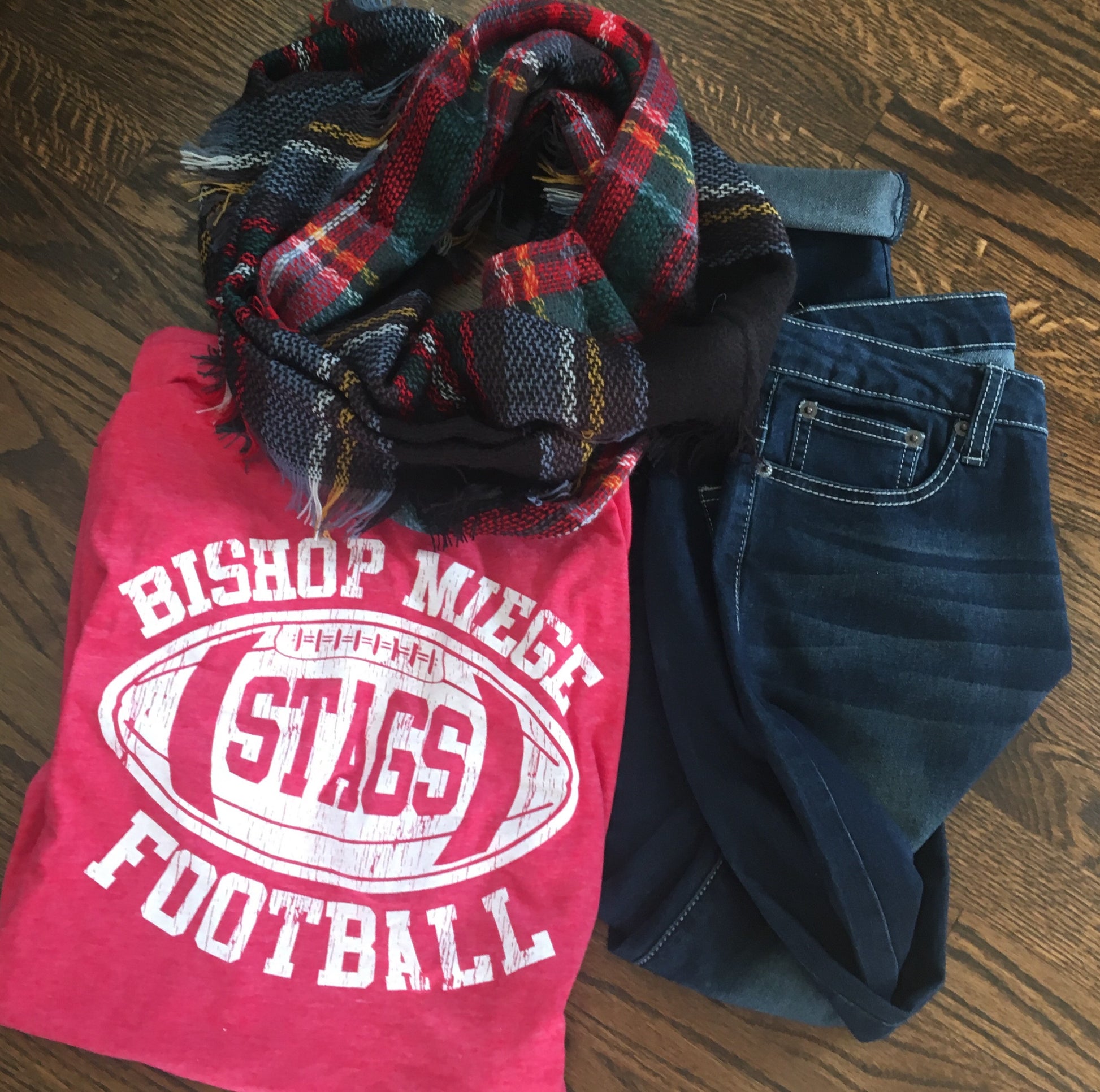 Bishop Miege Football Red Tee - KC Shirts