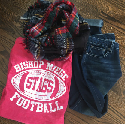 Bishop Miege Football Red Tee - KC Shirts