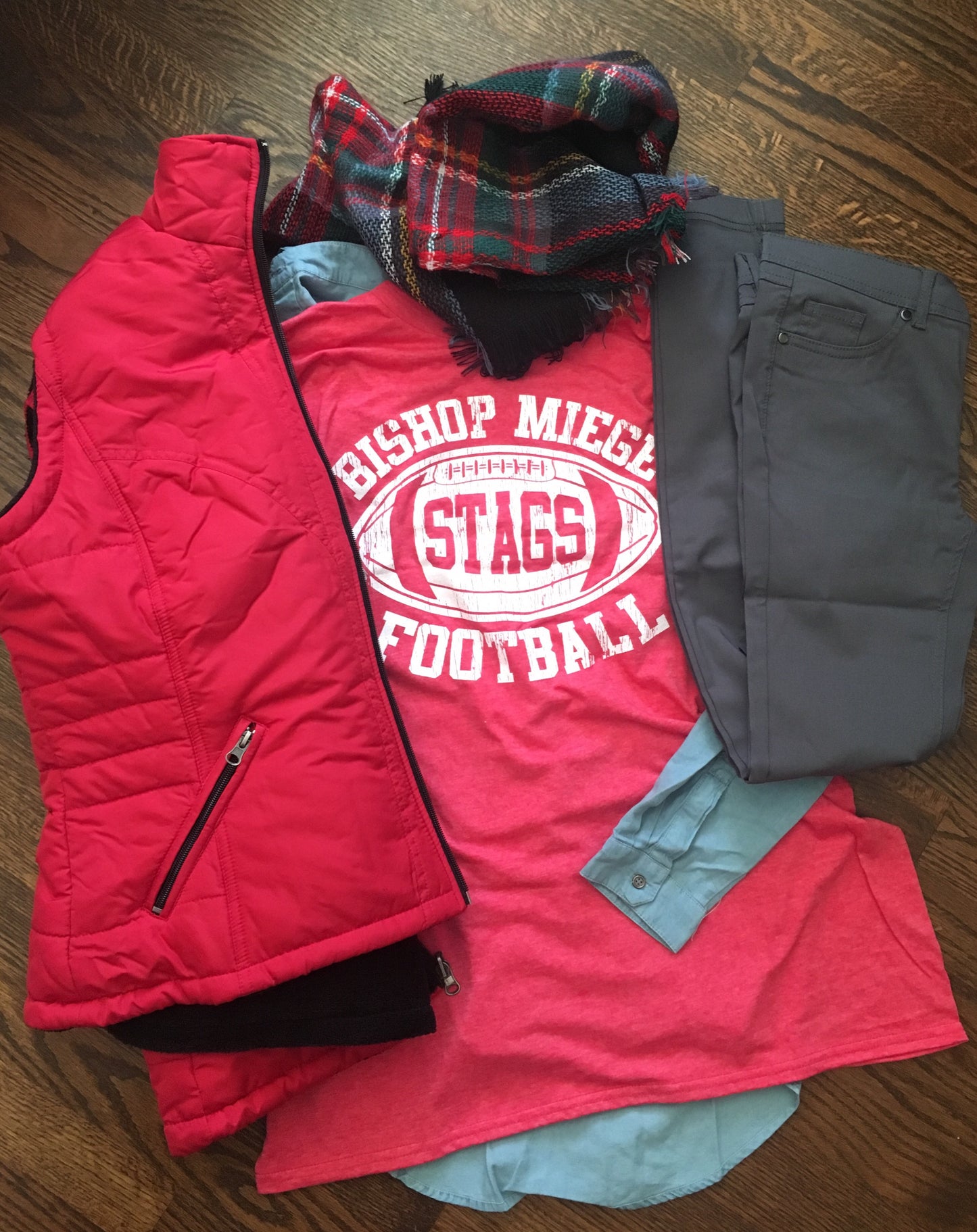 Bishop Miege Football Red Tee - KC Shirts
