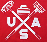 Red USA Curling T-shirt